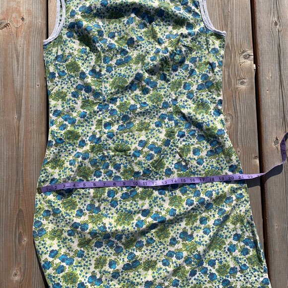 Vintage 50s 60s Floral House Dress Sleeveless Short Cottagecore Loungewear - Picture 15 of 16